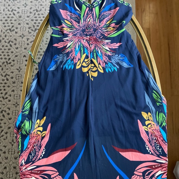 High Low Colorful Spring Summer Dress with Design, wrap waist and lined inside - Picture 5 of 8